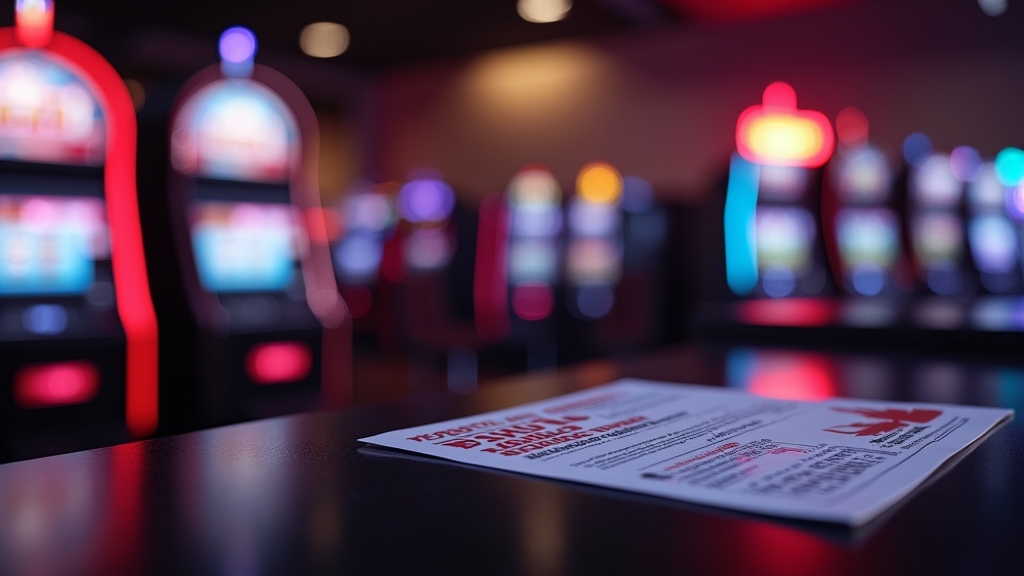 Free spins voucher and verification document in a dark casino scene with UK accents